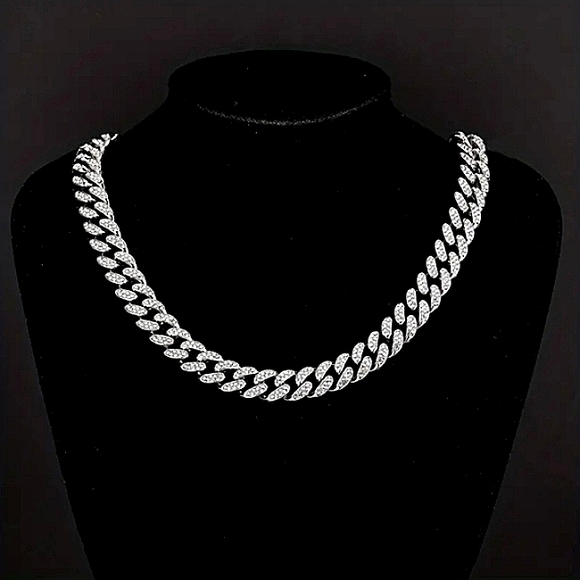 Jewelry iced out Bustdown unisex cuban link 20 inch necklace - Picture 1 of 3